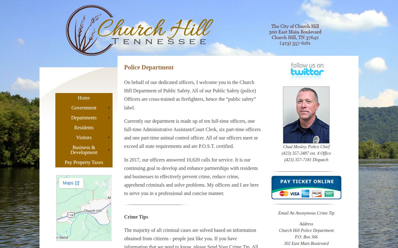 Church Hill Department of Public Safety contact for recent arrest records