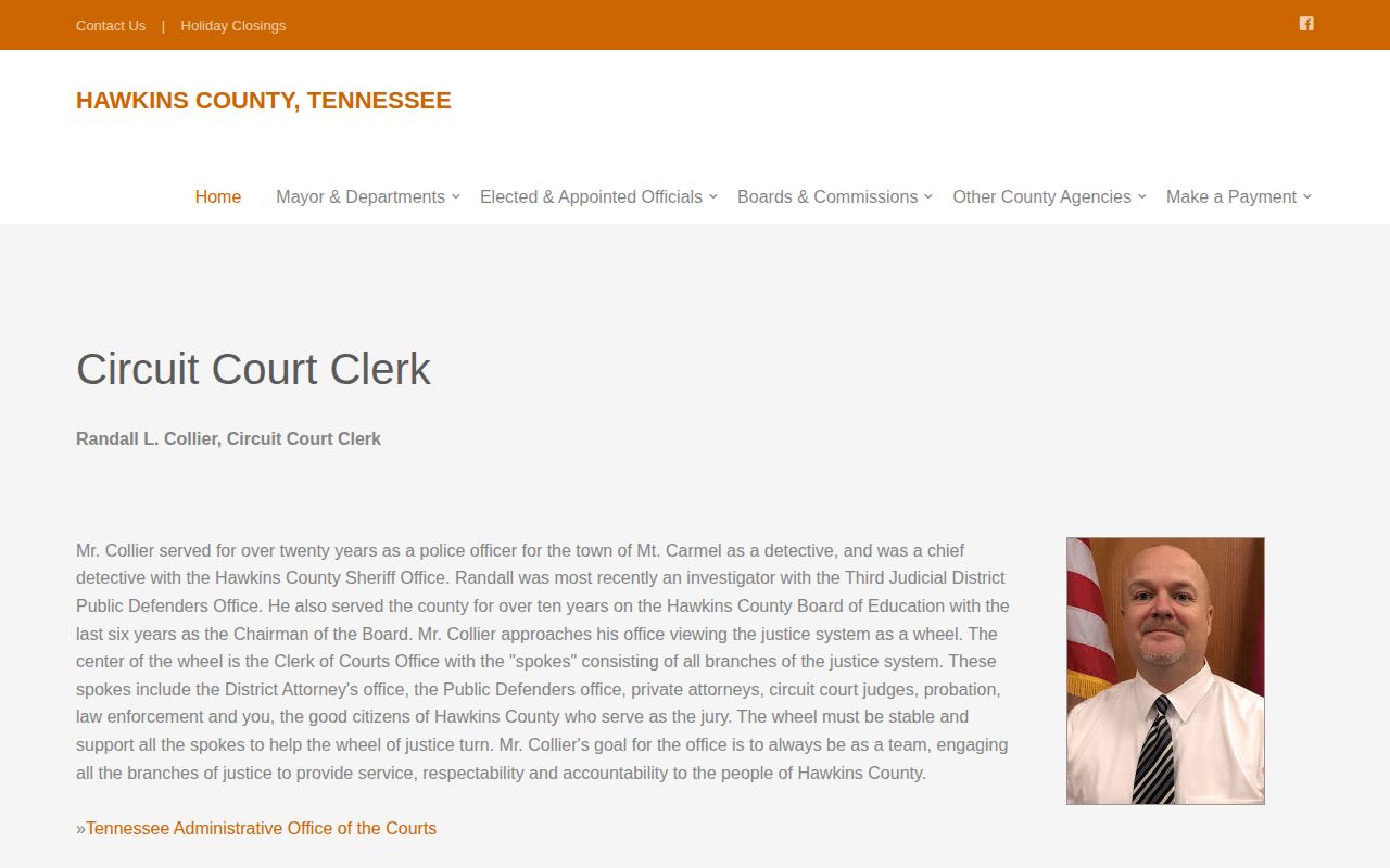 Hawkins County Circuit Court Clerk arrest case records page
