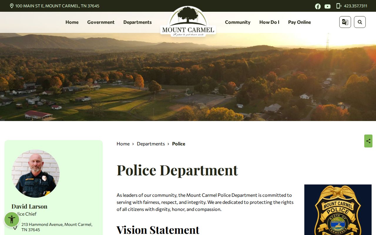 Mount Carmel Police Department contact for recent arrest records