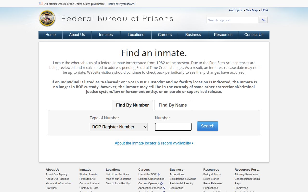 Federal prison locator for custody beyond Hawkins County arrests